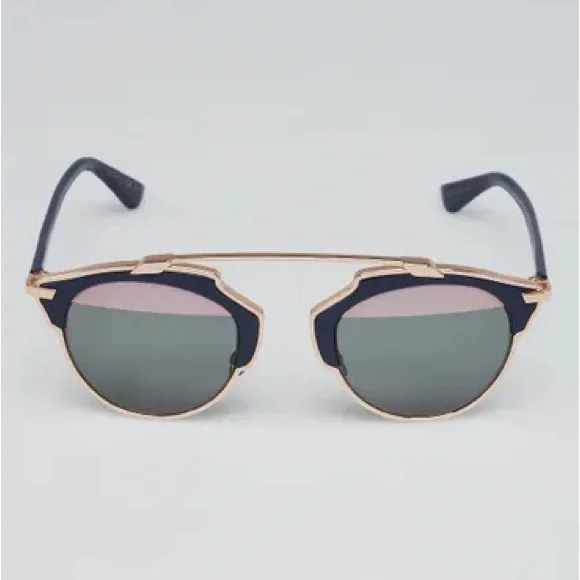 CHRISTIAN DIOR Navy Blue Acetate So Real Brow Bar Sunglasses